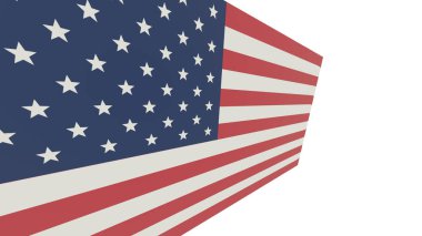 Şeffaf arka planda Amerikan bayrağı. Amerikan bayrağı sallıyor. 3d oluşturma.