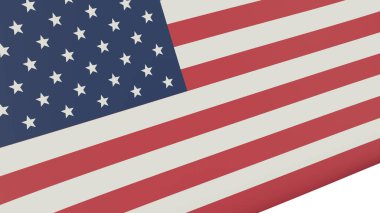 Şeffaf arka planda Amerikan bayrağı. Amerikan bayrağı sallıyor. 3d oluşturma.