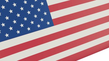 Şeffaf arka planda Amerikan bayrağı. Amerikan bayrağı sallıyor. 3d oluşturma.
