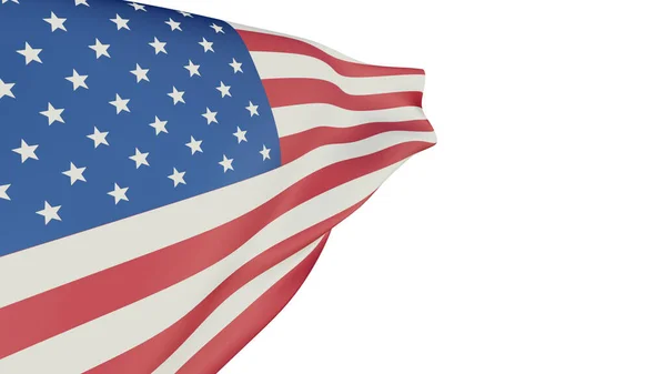 American Flag Transparent Background Waving Flag Rendering — Stock Photo, Image