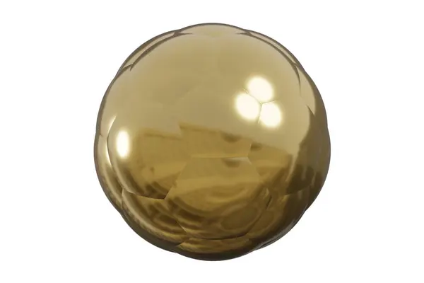Realistic Glossy Soccer Ball Gold Soccer Ball Football Golden Trophy — Stock Photo, Image