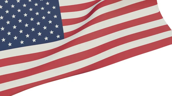 Американский Флаг Прозрачном Фоне Размахиваю Флагом Сша Рендеринг — стоковое фото