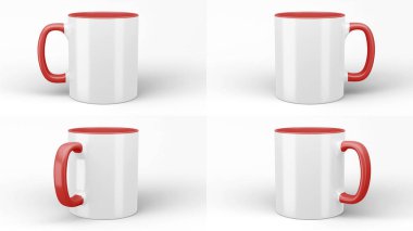 İzole edilmiş arka planda iki tonluk kupalar. Model tasarımı için uygulanabilir. 3d gerçekçi resimleme.