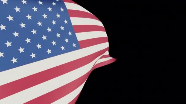 アメリカ国旗 アメリカの国旗 3Dレンダリング アルファチャンネル 透明な背景 — ストック動画