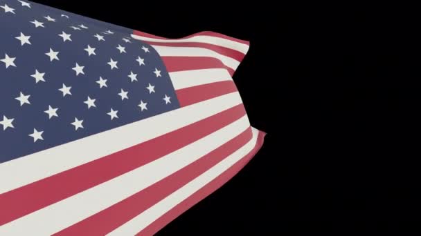 Αμερικάνικη Σημαία Αμερικανική Σημαία Απόδοση Κανάλι Άλφα Διαφανές Φόντο — Αρχείο Βίντεο