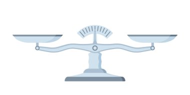 Ölçek sembolü. Denge işareti. İzole edilmiş arka plan. Vektör illüstrasyonu