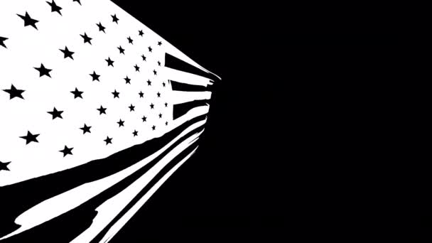 Amerykańska Flaga Policji Macha Amerykańską Flagą Przejrzyste Tło Nagranie Kanał — Wideo stockowe