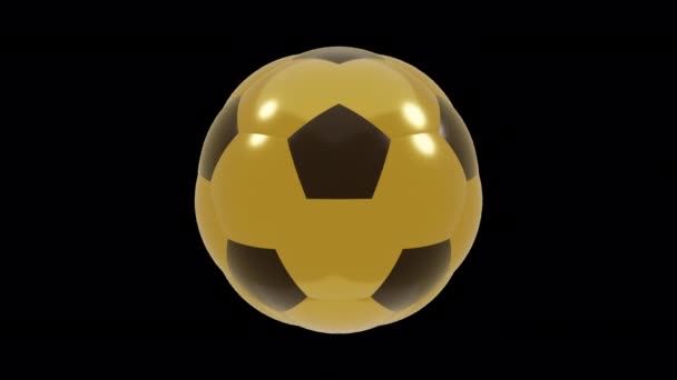Περιστρεφόμενη Μπάλα Ποδοσφαίρου Περιστρεφόμενη Μπάλα Ποδοσφαίρου Σύμβολο Ποδοσφαίρου Κινούμενα Σχέδια — Αρχείο Βίντεο