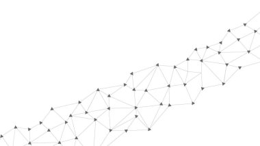 Plexus örgü geometrik arka plan. Üçgenler çizgilerle birbirine bağlı. Teknoloji soyut geçmişi. Minimalist ağ fon. Vektör