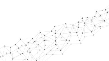 Plexus örgü geometrik arka plan. Üçgenler çizgilerle birbirine bağlı. Teknoloji soyut geçmişi. Minimalist ağ fon. Vektör