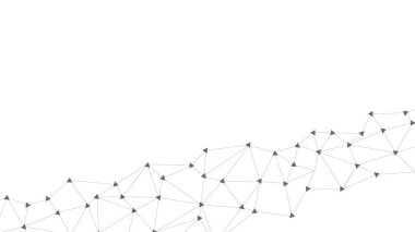 Plexus örgü geometrik arka plan. Üçgenler çizgilerle birbirine bağlı. Teknoloji soyut geçmişi. Minimalist ağ fon. Vektör
