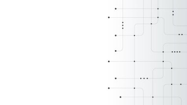 Çapraz çizgileri ve noktaları olan teknoloji geçmişi. Soyut dijital arkaplan. Soyut bağlantı, iletişim arkaplanı. Vektör illüstrasyonu