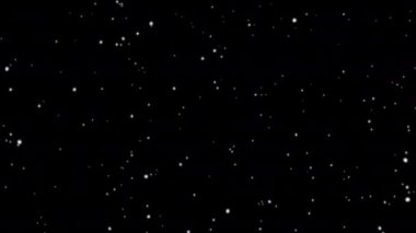 Kara arka planda izole düşen yıldızlar, düşen kar, parlayan yıldızlar, yıldızlı Noel gecesi gökyüzü, 4k video, luma anahtarı