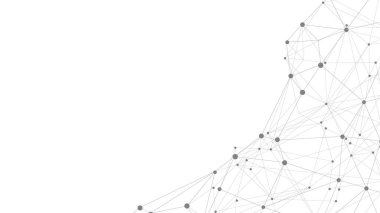 Soyut Plexus örgü geometrik arkaplan. Noktalar ya da çemberler çizgilerle birleşir. Fotokopi alanı ile soyut teknoloji arka planı. Minimalist ağ fon. Soyut çokgen şekli.