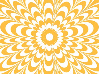 Dairesel çizgiler ve canlı güneş ışınları ile psikedelik optik illüzyon, gerçeküstü ve büyüleyici bir tasarım, harmanlayıcı geometri ve ışık ile canlandırmak için bir vektör illüstrasyon olarak hazırlandı.