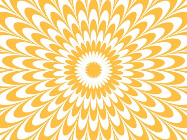 Optik illüzyon psikedelik çember çizgisi deseni. Güneş ışını deseni. Vektör çizimi. Mavi renk