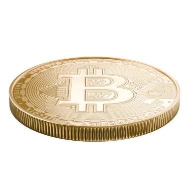 Altın bitcoin sembolü izole edildi. Bitcoin parası. 3d oluşturma