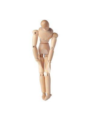 Olası bir figür ve Articulated manken bir umutsuzluk anı yakalar, sanatçılar için mükemmeldir ve anlamlı, duygusal eskizler yaratır. Elleri aşağıda, hüzün taşıyan bir tahta kukla..