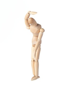 Olası bir figür ve Articulated manken bir umutsuzluk anı yakalar, sanatçılar için mükemmeldir ve anlamlı, duygusal eskizler yaratır. Elleri aşağıda, hüzün taşıyan bir tahta kukla..