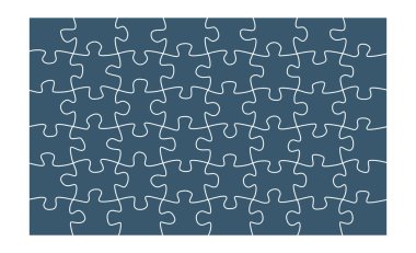 Bulmaca parçaları. 48 parçalı yapboz. Yapboz şablonu.