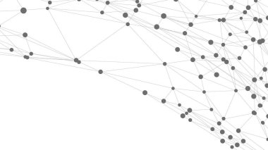 Pleksus şeklinde. Noktalar çizgilerle birleşti. Soyut dalga. Minimalist ağ. Soyut çokgen şekli.
