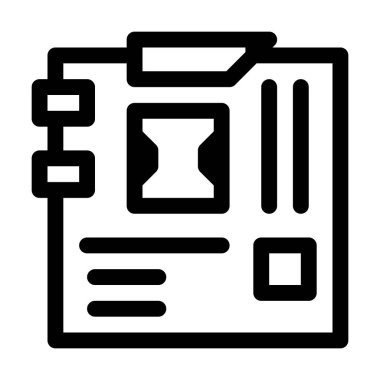 Anakart simgesi. Bilgisayar donanımı bileşeni. Taslak tarzı. 48x48 px