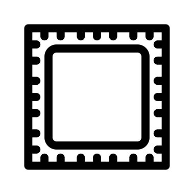 Masaüstü bilgisayar işlemcisi simgesi. Bilgisayar donanımı bileşeni. Taslak tarzı. 48x48 px