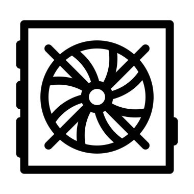 Masaüstü bilgisayar PSU. Güç kaynağı ikonu. Bilgisayar donanımı bileşeni. Taslak tarzı. 48x48 px