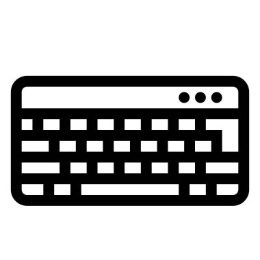 Bilgisayar klavyesi simgesi. Bilgisayar donanımı bileşeni. Çevresel ekipman. Taslak tarzı. 48x48 px