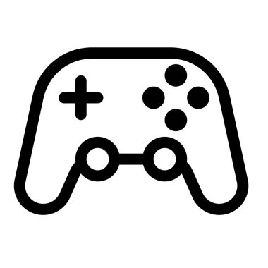 Gamepad ana hatları simgesi, joystick simgesi. Taslak tarzı. Video oyun ekipmanları. 48x48 px