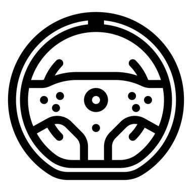 Sim yarış direksiyonu ikonu. Simülasyon yarışı düzeneği. Taslak tarzı. 48x48 px