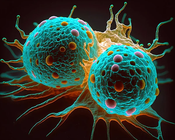 Delande Celler Mitos Förekommer Endast Eukaryota Celler Stockbild
