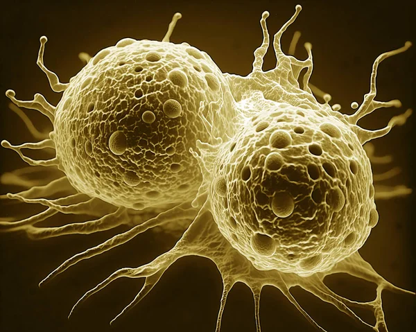 Delande Celler Mitos Förekommer Endast Eukaryota Celler Stockfoto
