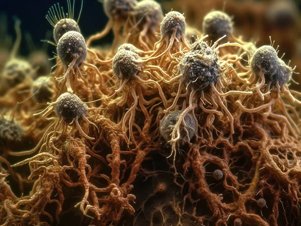 Başka Bir Gezegenden Gelen Yaşam Formu Mikroskobik Bir Ahtapotun Yapılar Stok Fotoğraf