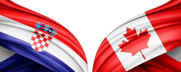 Croacia Canadá Banderas Los Países Campeonato Mundial Fútbol 2022 Qatar — Foto de Stock