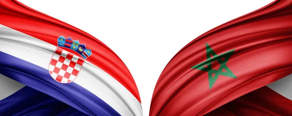 Marruecos Croacia Banderas Los Países Campeonato Mundial Fútbol 2022 Qatar — Foto de Stock