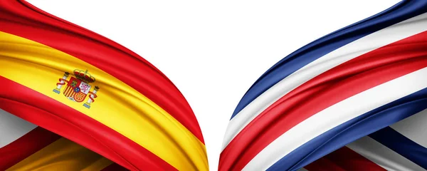 España Costa Rica Banderas Los Países Campeonato Mundial Fútbol 2022 —  Fotos de Stock
