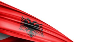 Arnavutluk ipek-3D illüstrasyon bayrağı