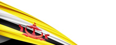 Brunei flag of silk-3D illustration