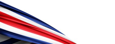 Costa Rica flag of silk-3D illustration