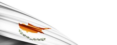 Cyprus flag of silk-3D illustration