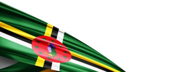 Dominica flag of silk-3D illustration
