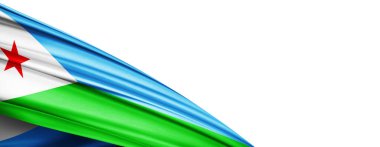 Djibouti flag of silk-3D illustration