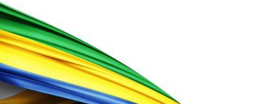 Gabon flag of silk-3D illustration