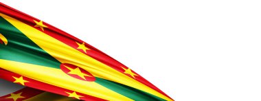 Grenada flag of silk-3D illustration
