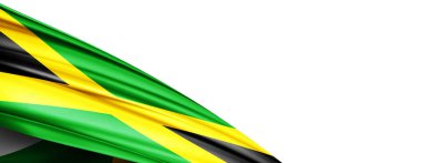 Jamaica flag of silk-3D illustration