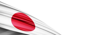 Japan flag of silk-3D illustration