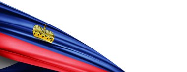Liechtenstein flag of silk-3D illustration