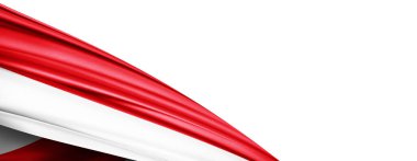 Monaco flag of silk-3D illustration