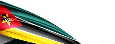 Mozambique flag of silk-3D illustration